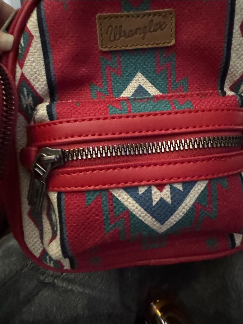 Wrangler Red Mini Backpack with Aztec Pattern - Picture 6 of 6